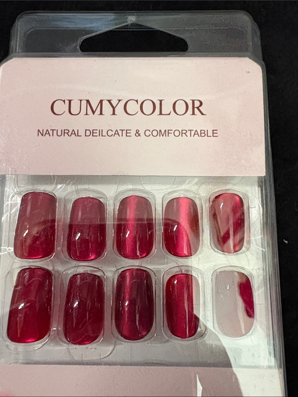 Deep Pink Press-On Nails - 10-Panel Set